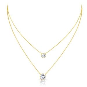 Jennifer Miller Layered Solitaire Necklace